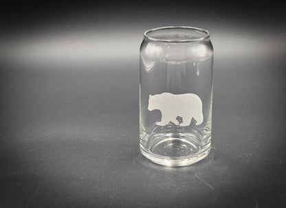 Bear - 16 oz Can Glass