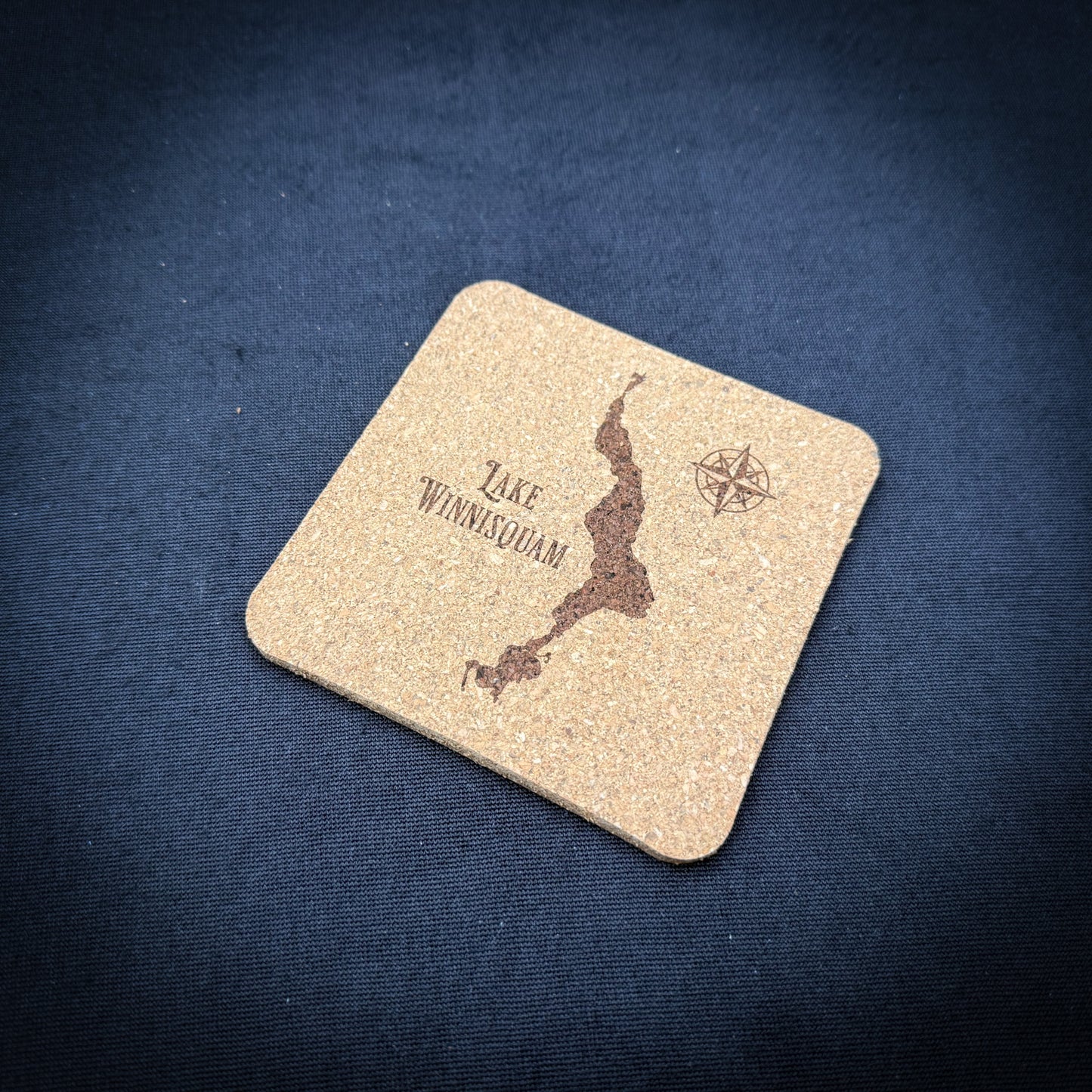 Make My Lake - 4" Square Cork Coaster