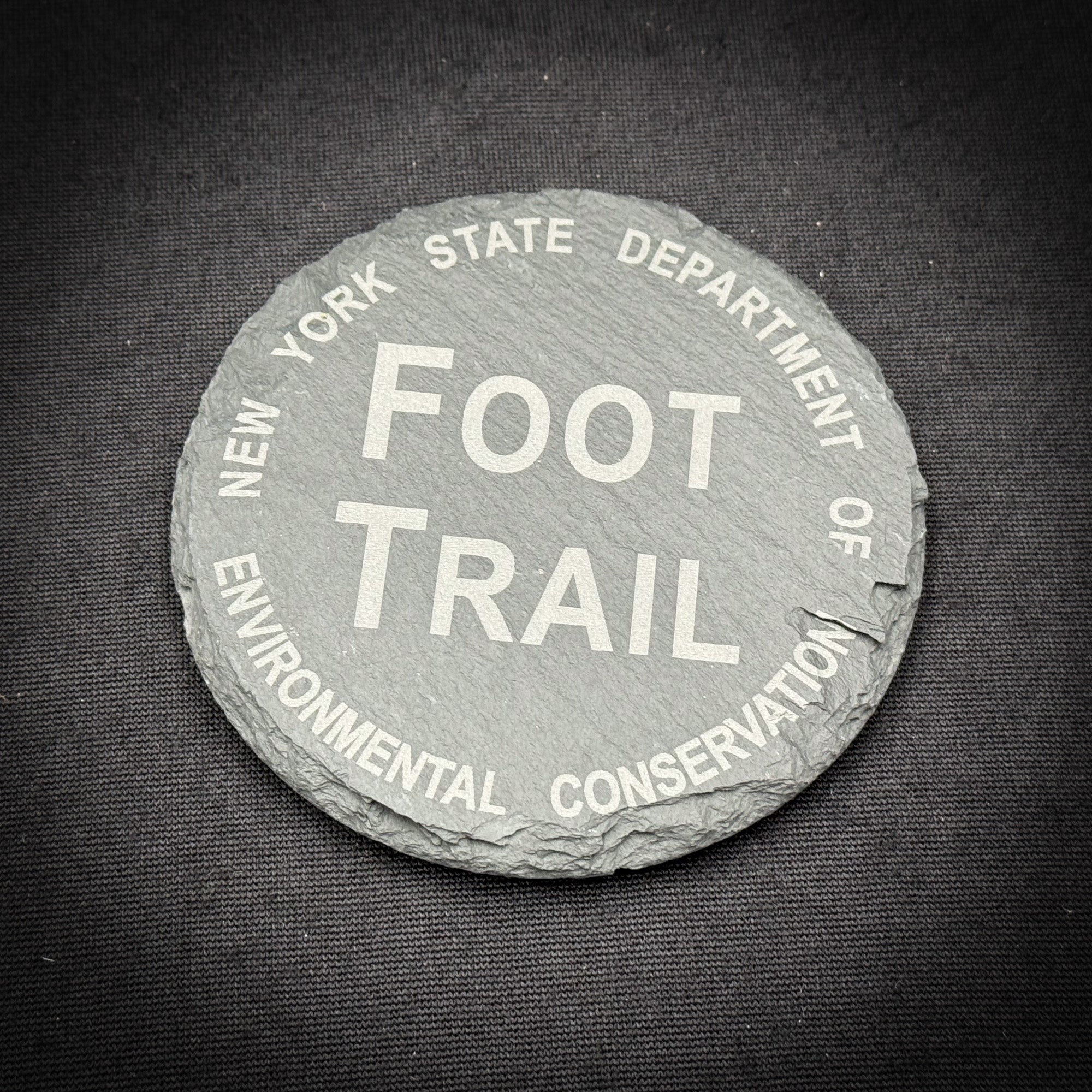 Foot Trail Marker  - 4" Round Slate Coaster