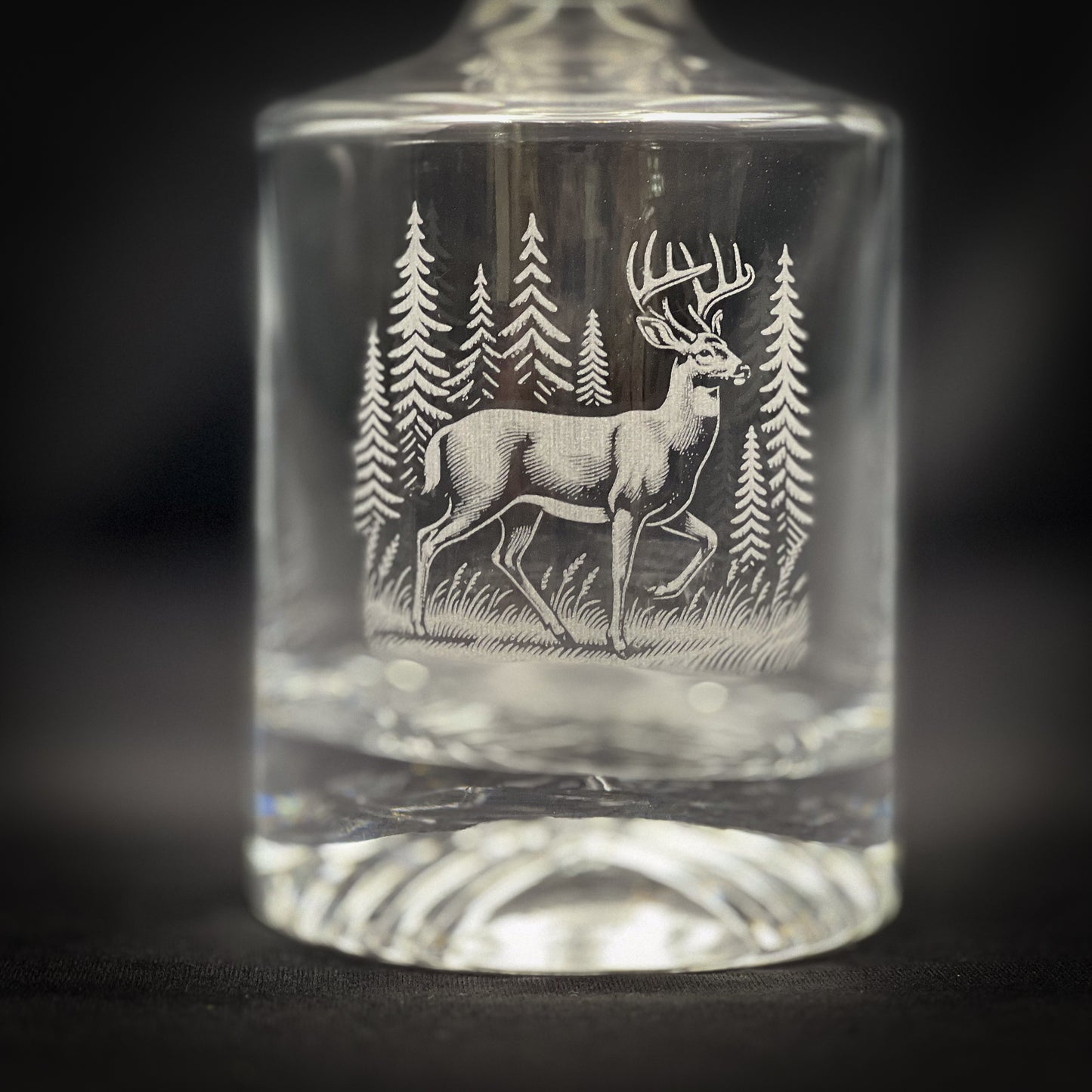 Deer in a Forest - 850ml Round Whiskey Decanter