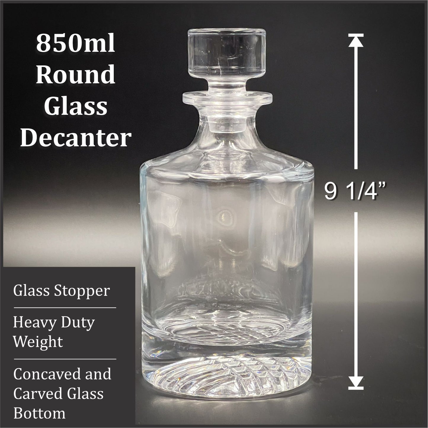Deer in a Forest - 850ml Round Whiskey Decanter