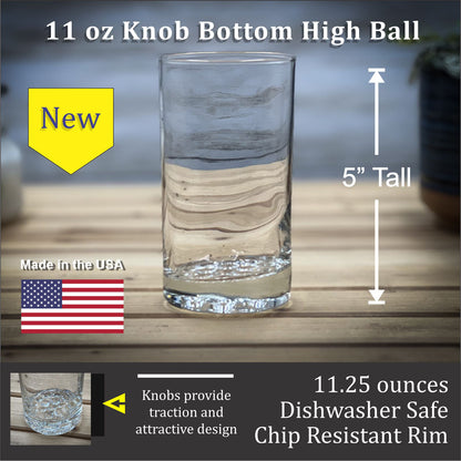 Get a Quote 11 oz Knob Bottom High Ball Glass
