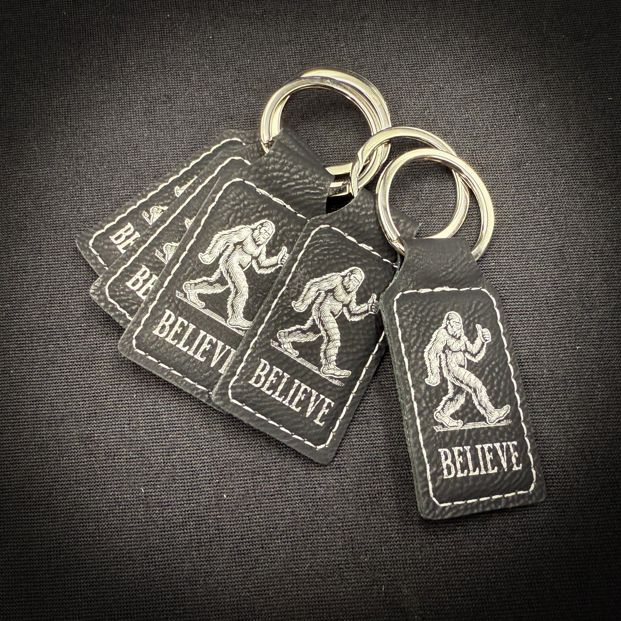 Bigfoot Believe - Leatherette Keychain