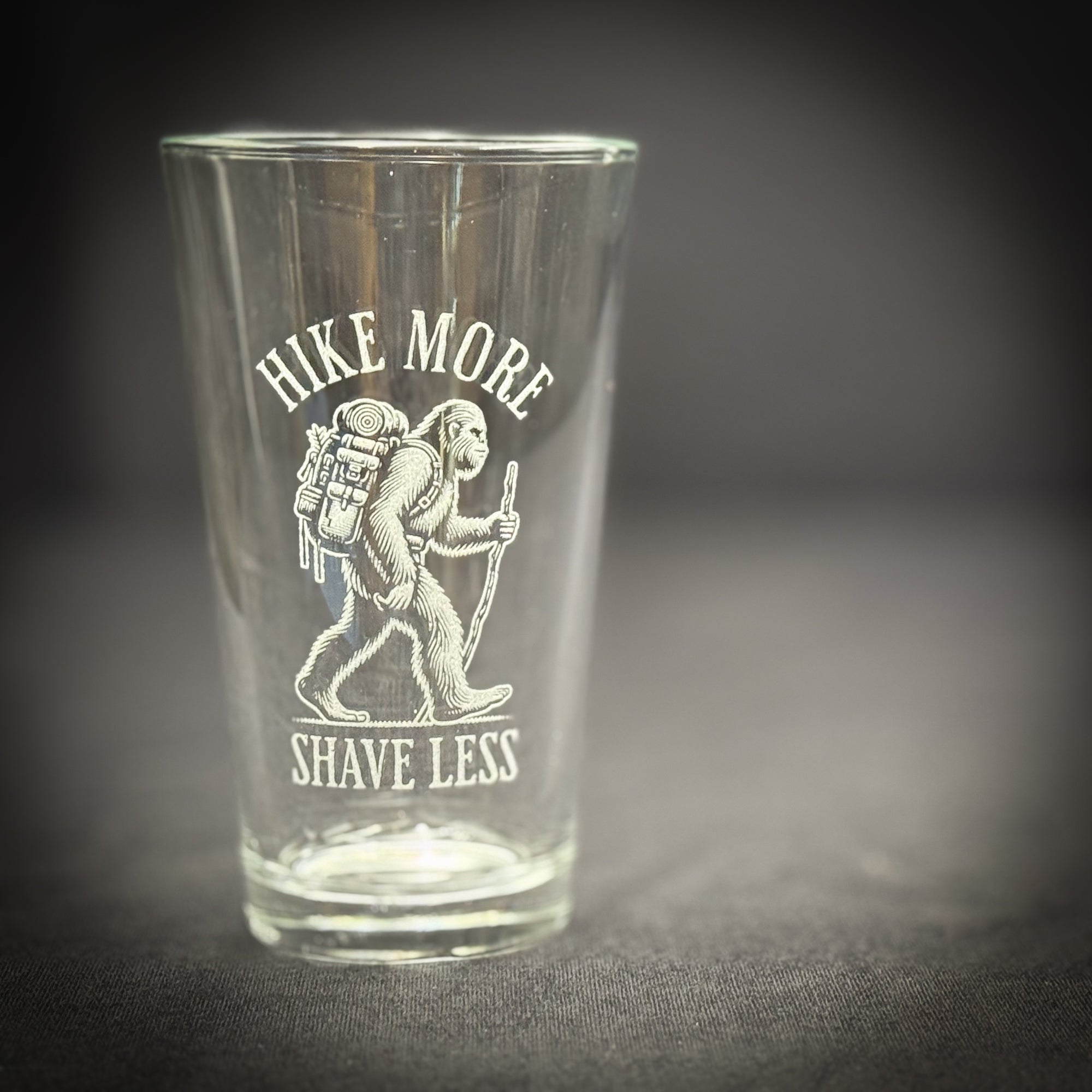 Bigfoot Hiking - Hike More Shave Less - Pint glass