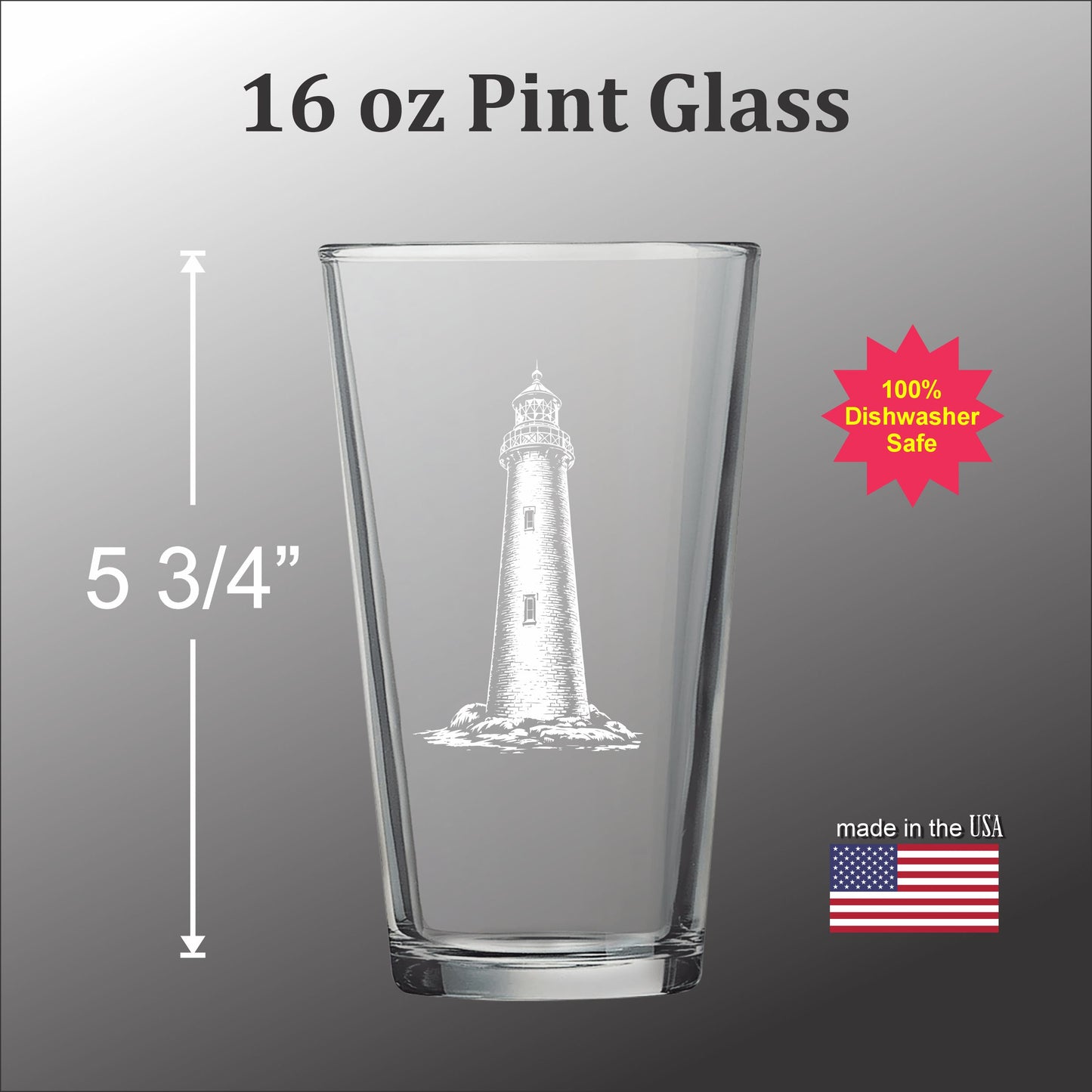 Lighthouse - Pint glass