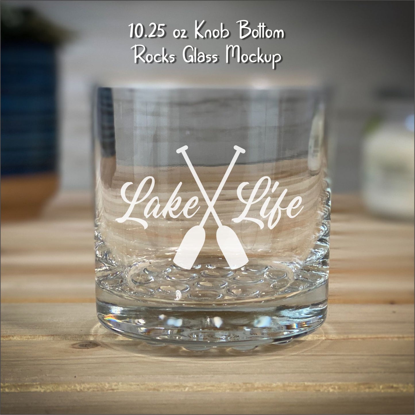 Lake Life with Paddles - 10.25 oz Rocks Glass