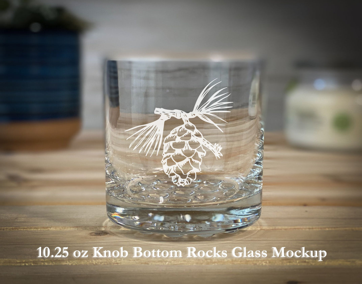Pinecone 10.25 oz Knob Rocks Glass
