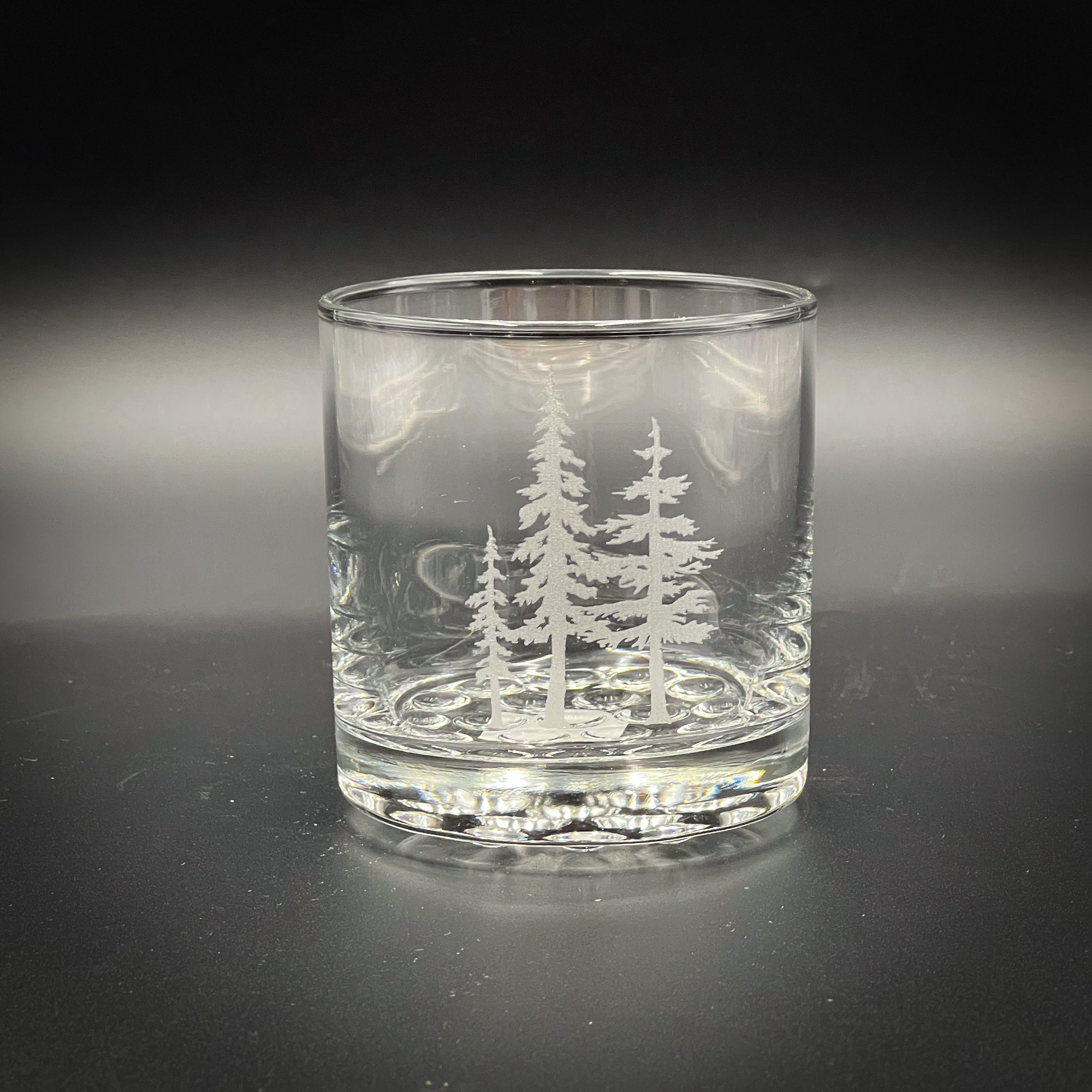 3 Trees  - Etched 10.25 oz Knob Rocks Glass
