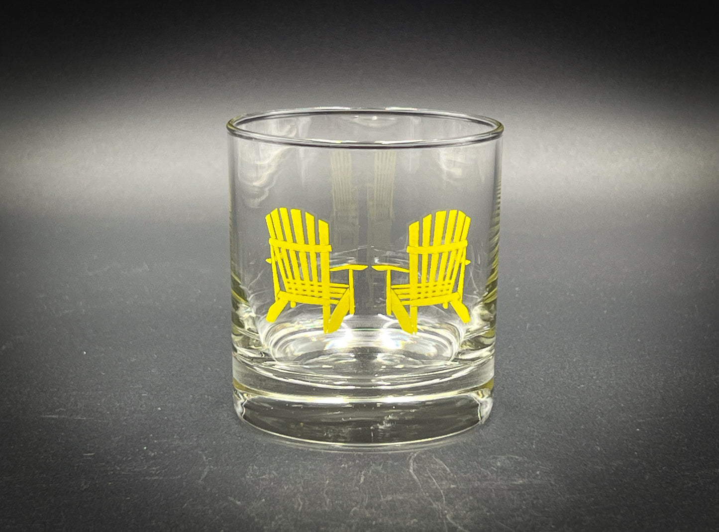 Adirondack Chairs Engraved and Painted - 10.25 oz Rocks Glass