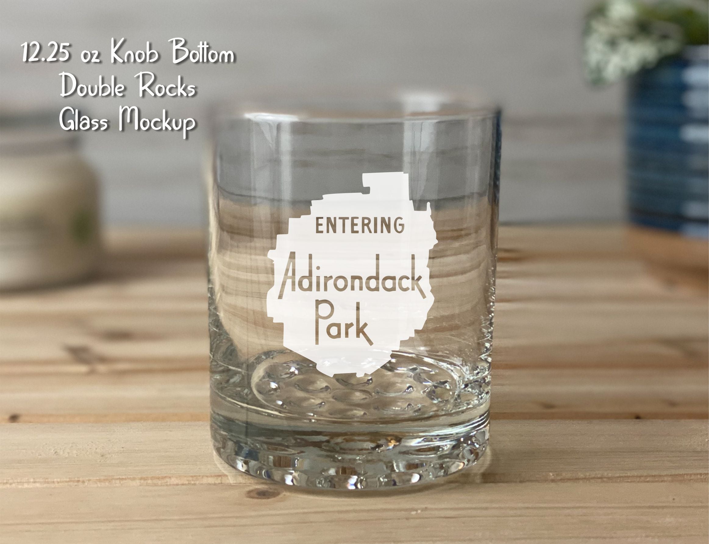 Entering the ADK Sign - 12.25 oz Double Knob Rocks Glass