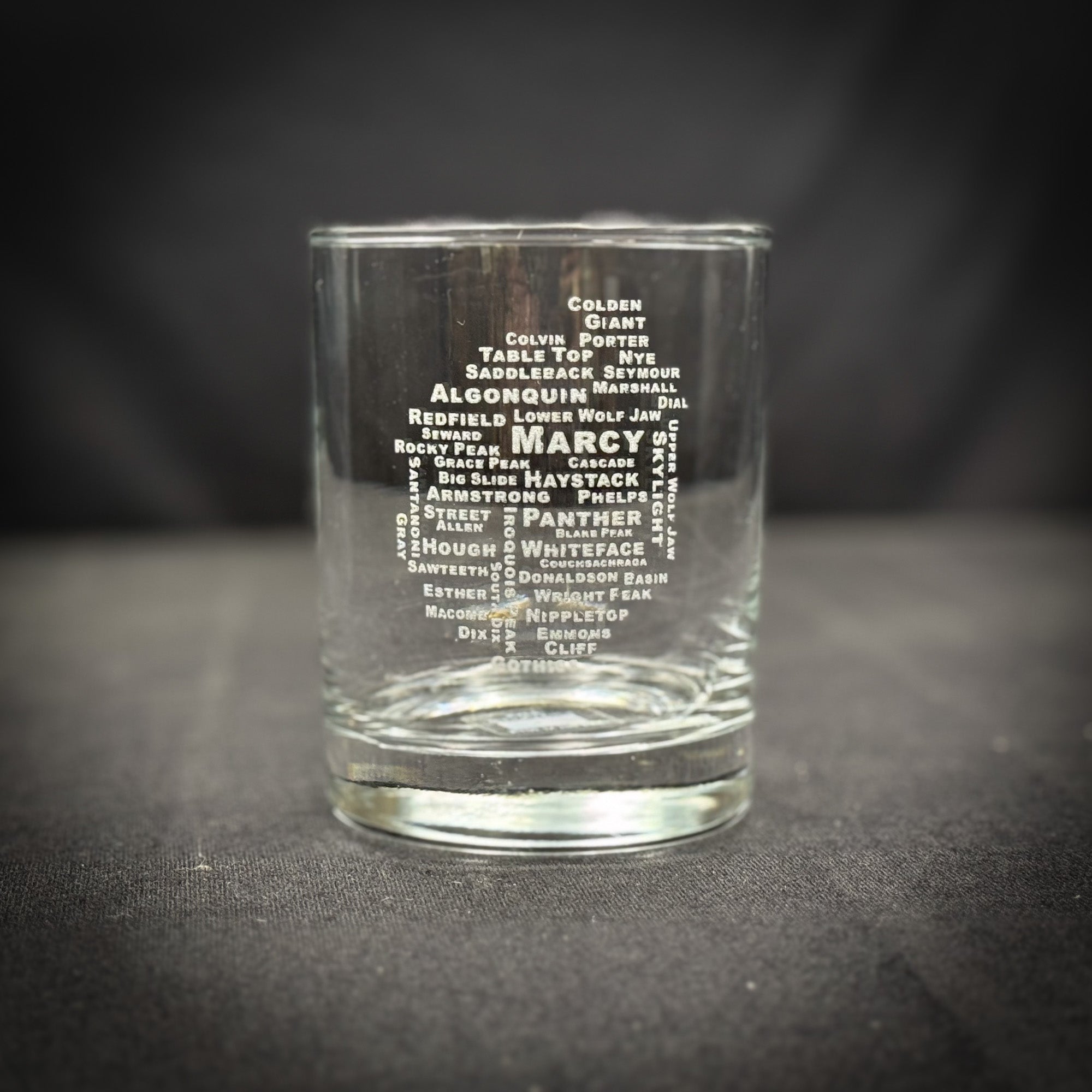 46 High Peaks Rocks Glass: Adirondack Mountains - 14 oz Double Old Fashioned