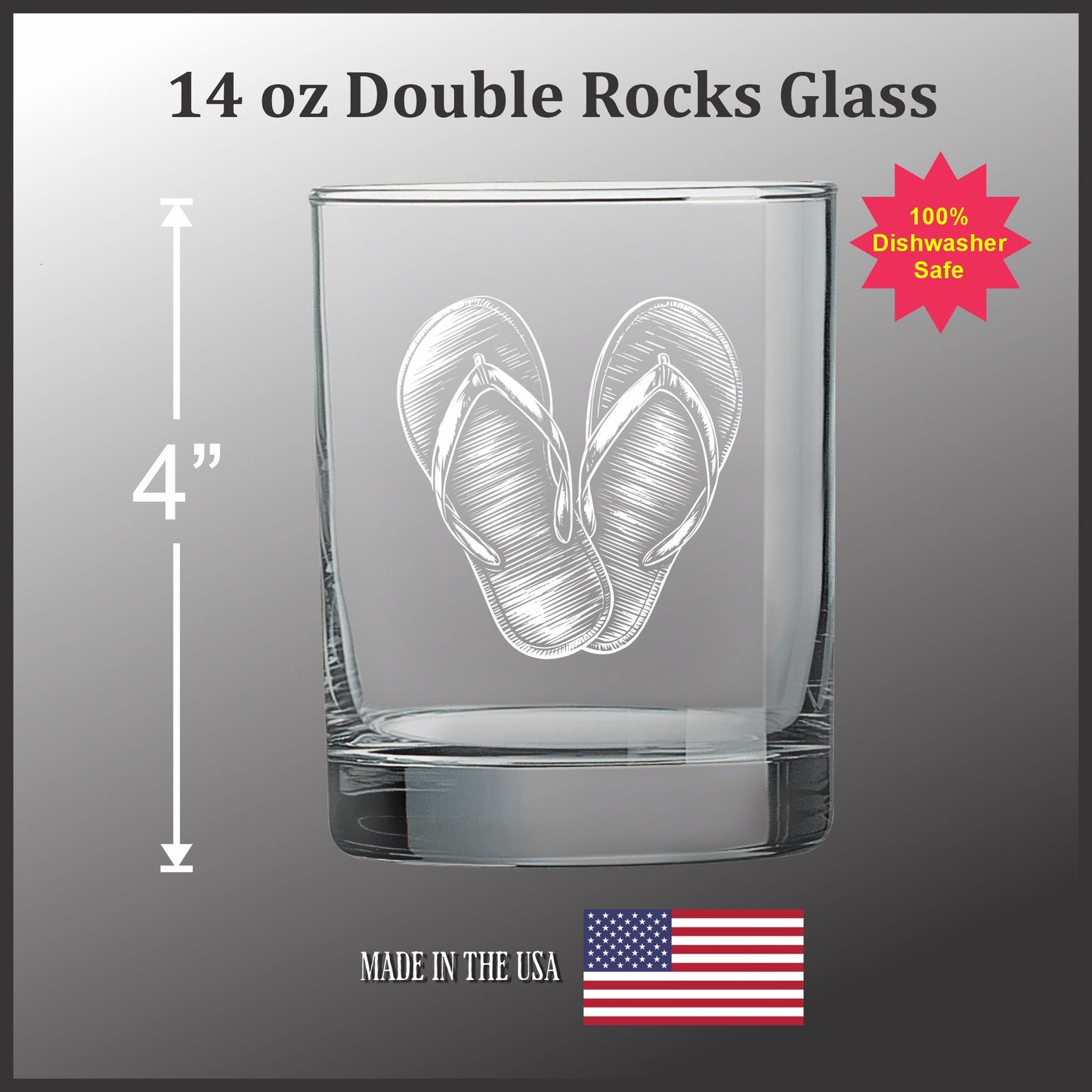 Flip Flops - 14 oz Double Old Fashioned