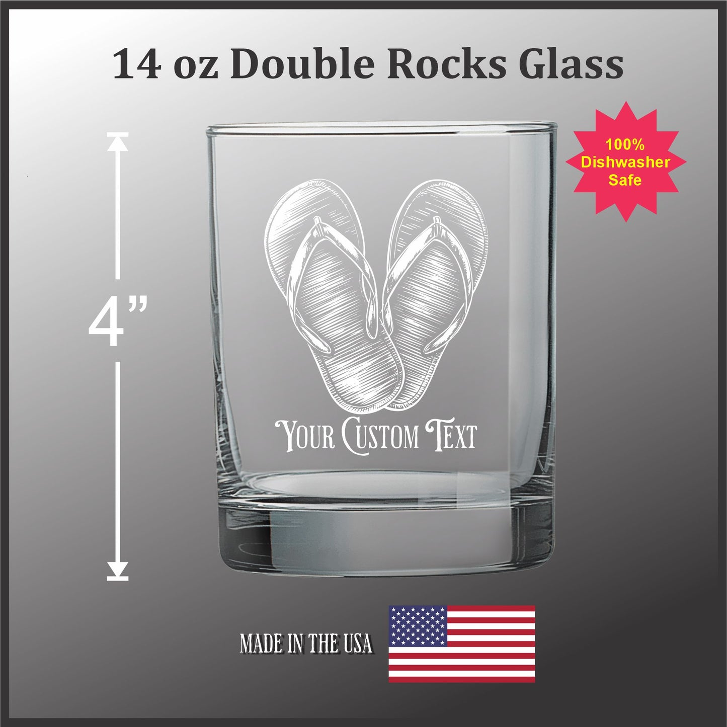 Flip Flops - 14 oz Double Old Fashioned