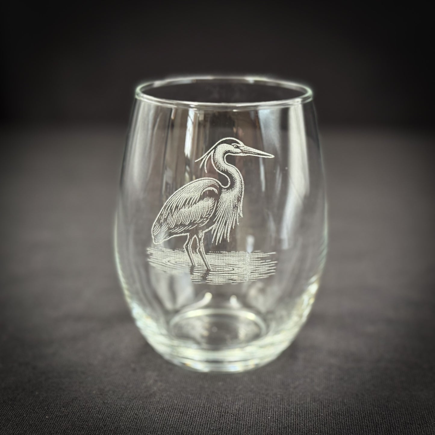 Blue Heron 15 oz Stemless Wine Glass