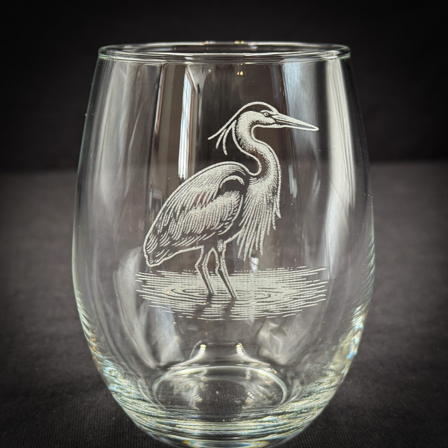 Blue Heron 15 oz Stemless Wine Glass