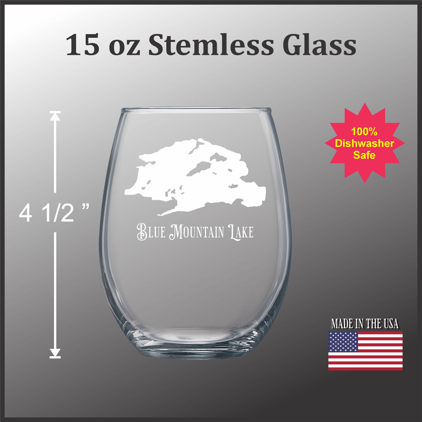 Make My Lake NEW! Vintage 15 oz Stemless Wine Glass