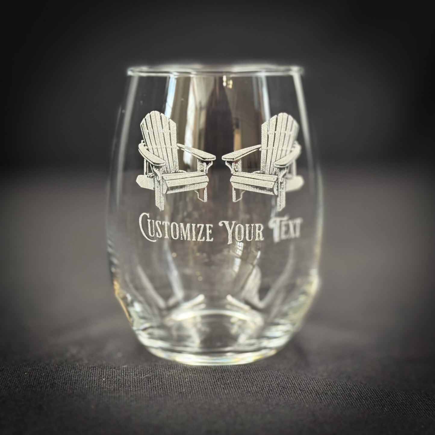 Adirondack Chairs Vintage 15 oz Stemless Wine Glass