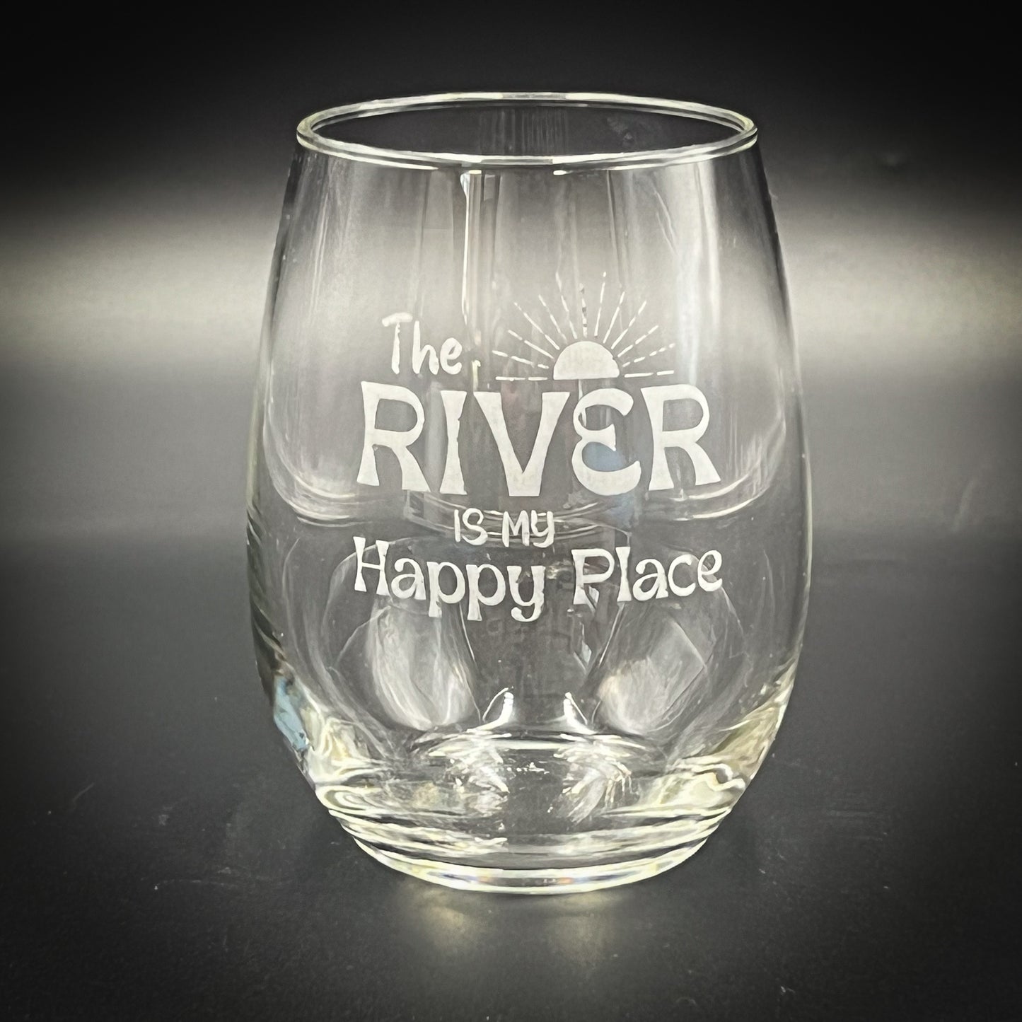 The River  is my Happy Place - 15 oz Stemless