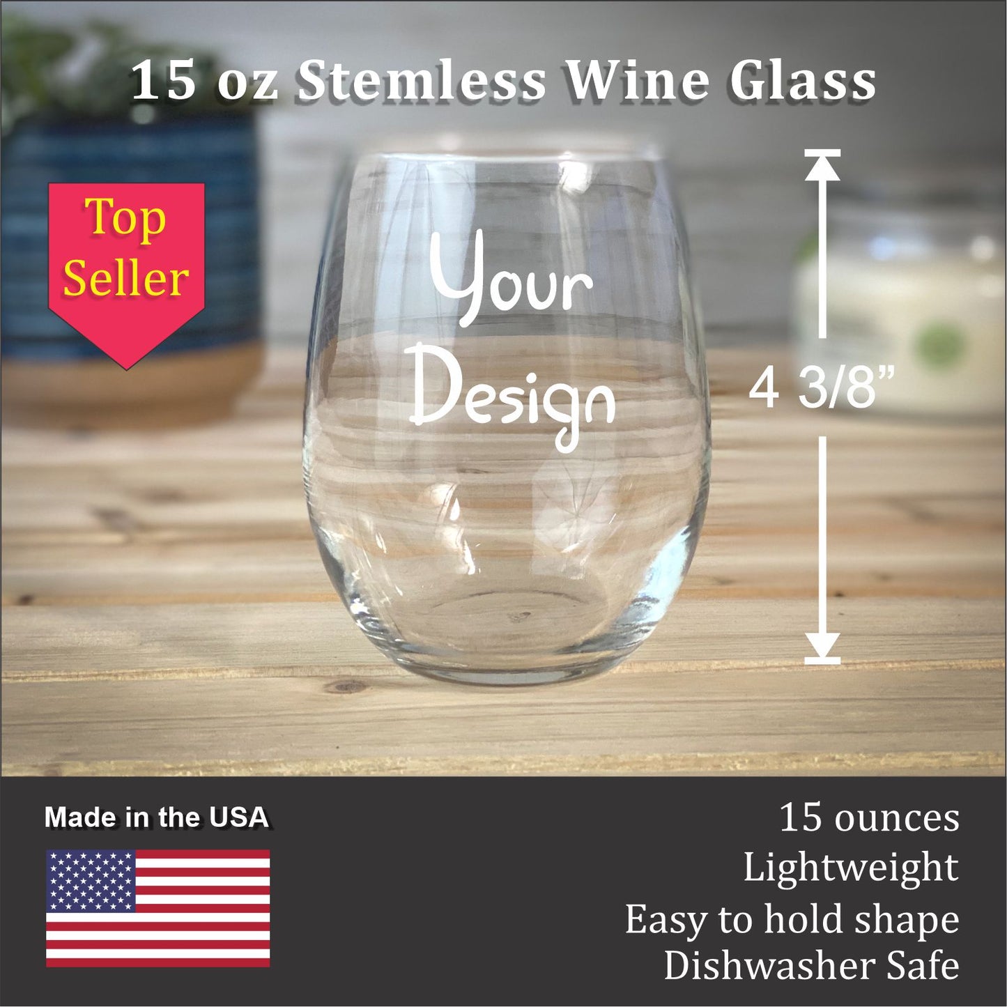 Get a Quote - Etched 15 oz Stemless Wine Glass