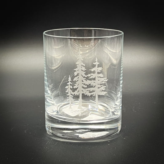 Trees - 14 oz Crystal Double Rocks Glass