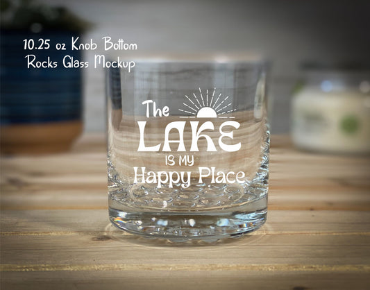 The Lake is my Happy Place - 10.25 oz Rocks Glass