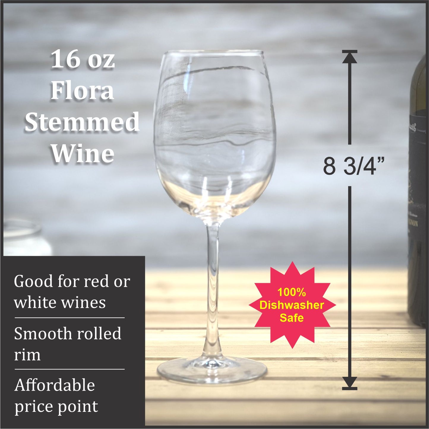 Make My Lake 16 oz Flora Stemmed Wine Glass