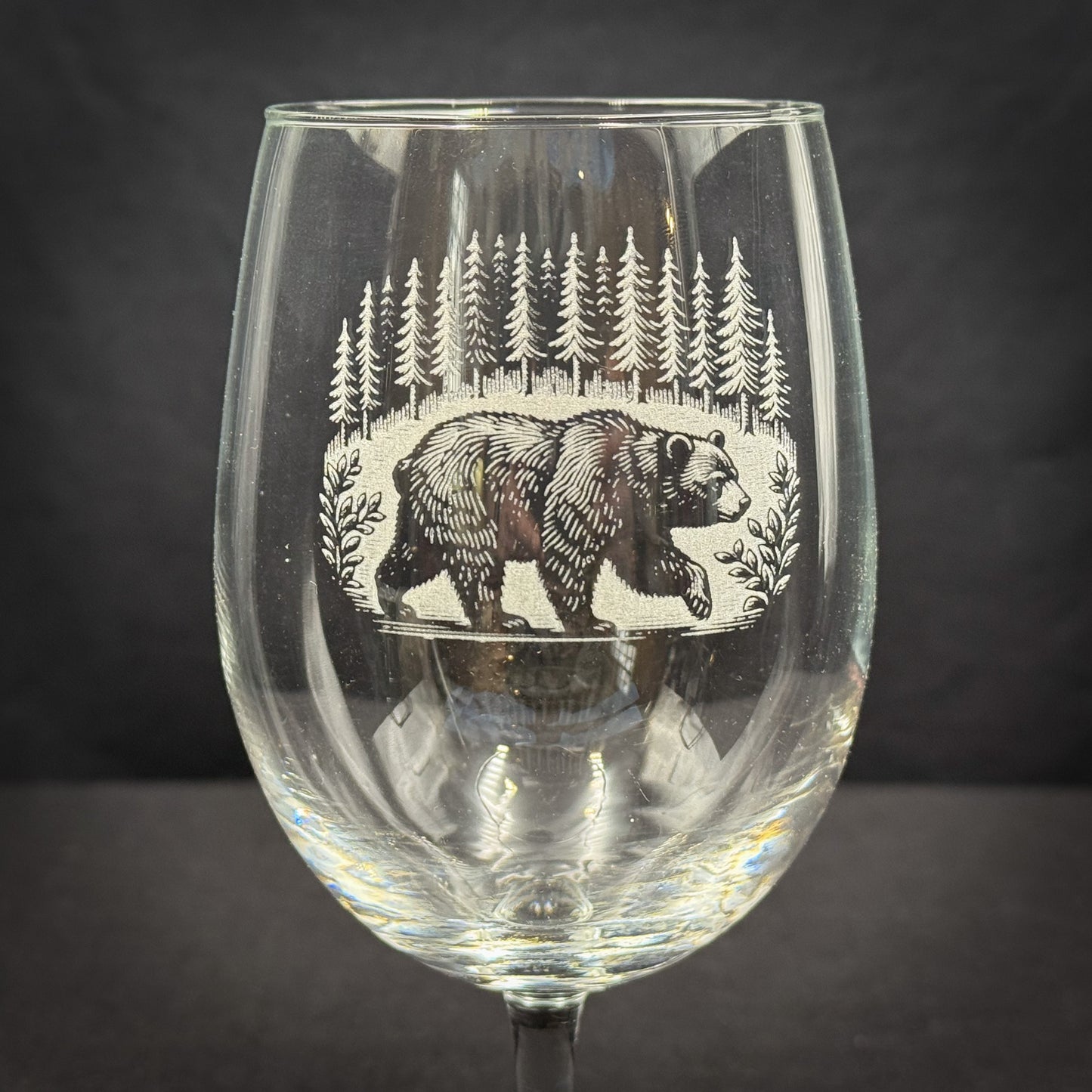 Bear in the Woods 19 oz Stemmed Wine Glass