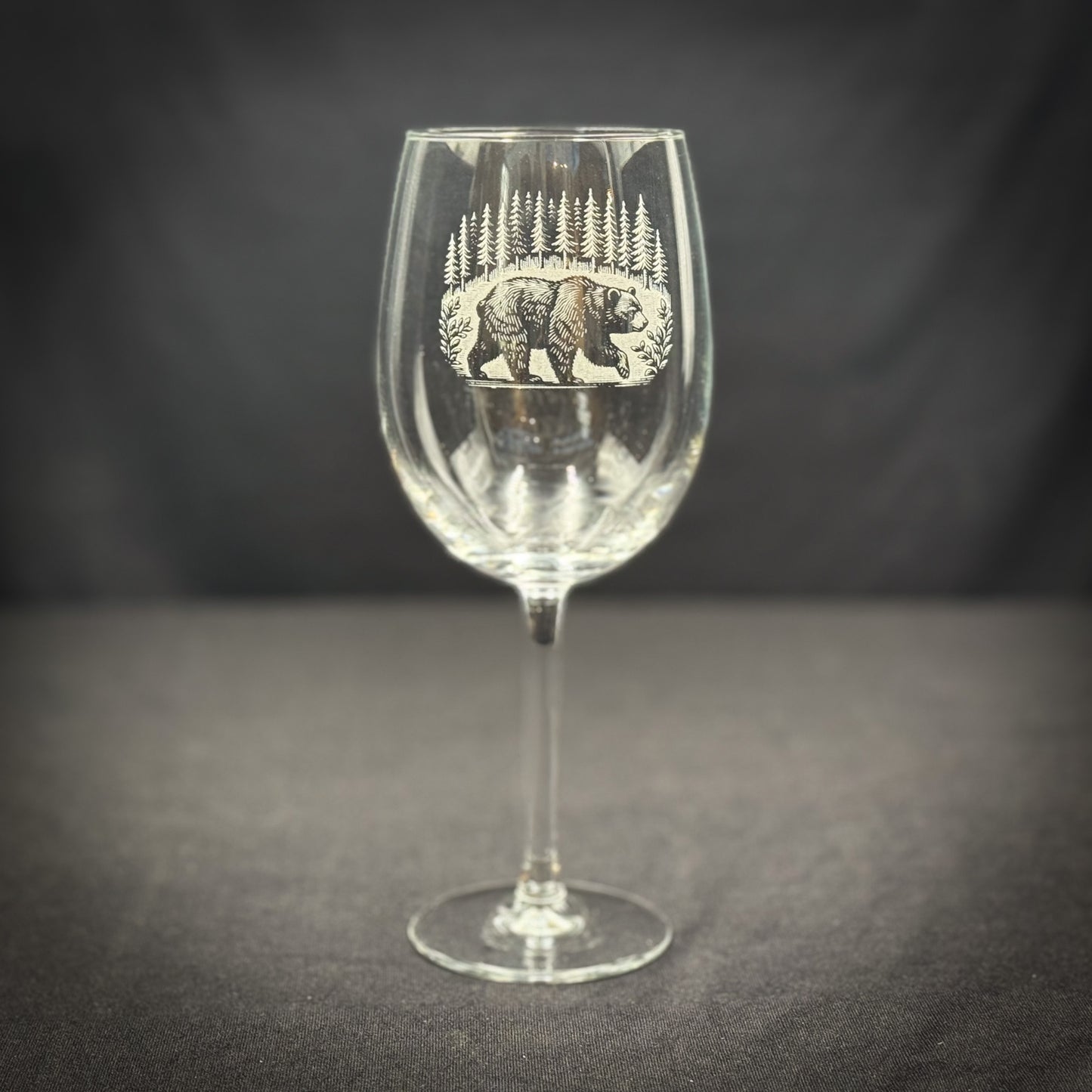 Bear in the Woods 19 oz Stemmed Wine Glass