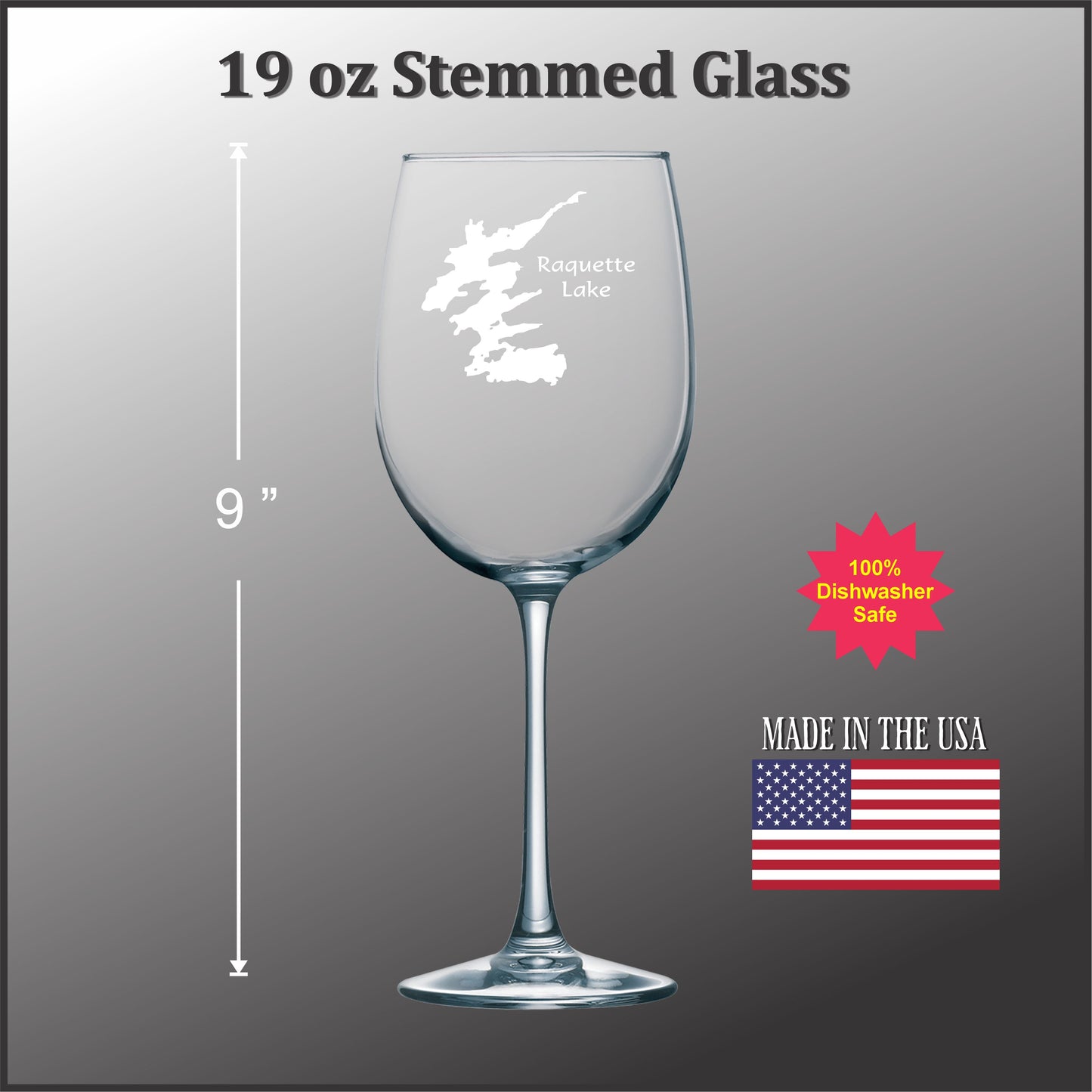 Make My Lake 19 oz Stemmed Wine Glass