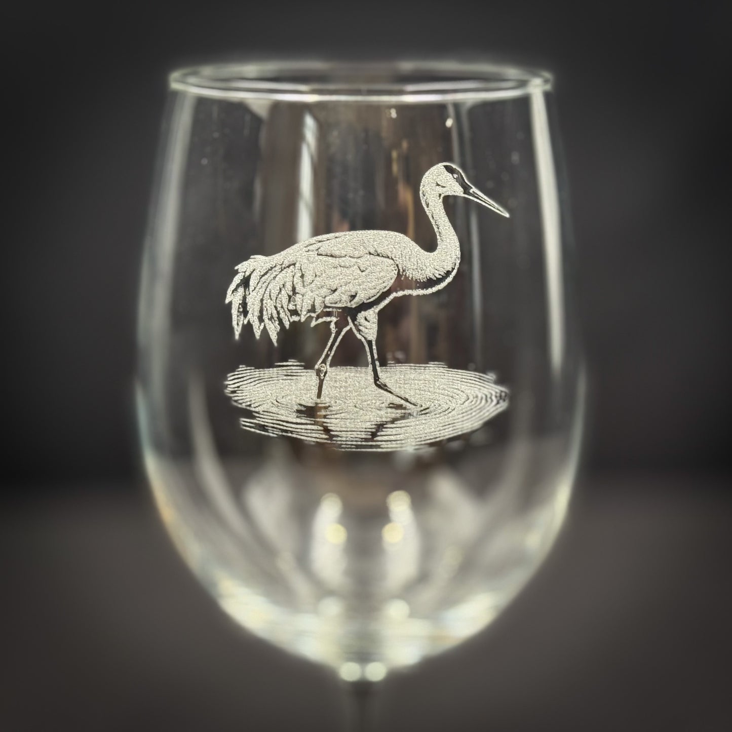 Sandhill Crane 19 oz Stemmed Wine Glass