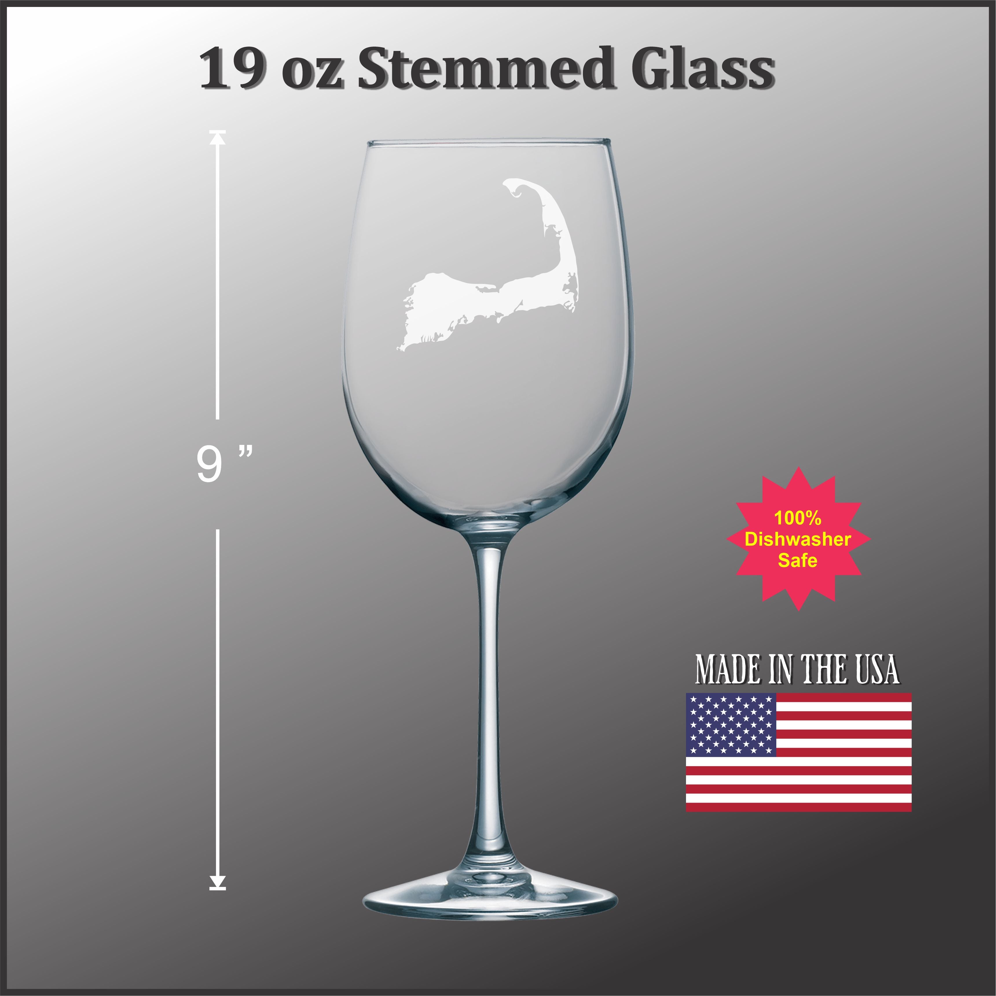 Cape Cod Outline Stemmed Wine Glass:  (19oz Capacity)