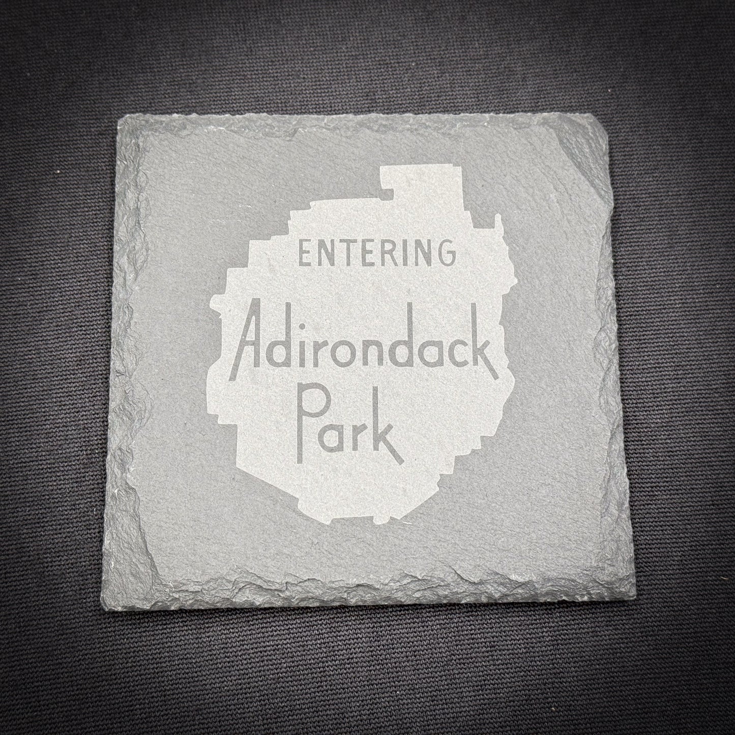 Entering the ADK Sign - 4" Square Slate Coaster