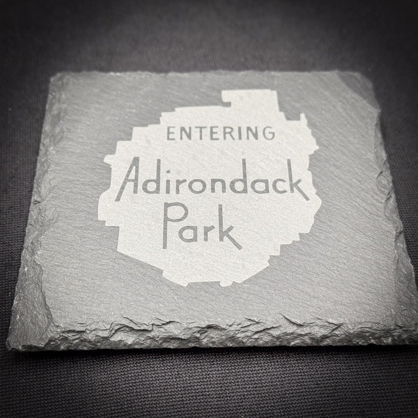 Entering the ADK Sign - 4" Square Slate Coaster