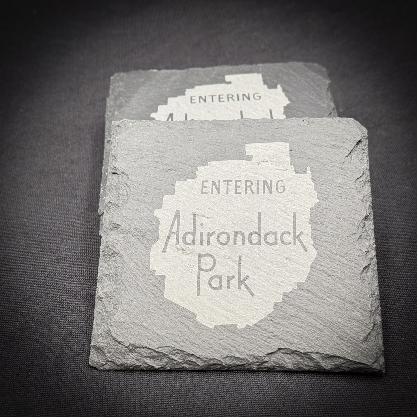 Entering the ADK Sign - 4" Square Slate Coaster