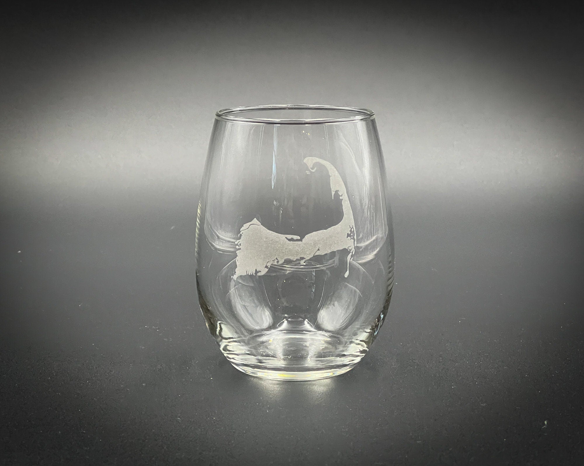 Cape Cod - Etched 15 oz Stemless Wine Glass