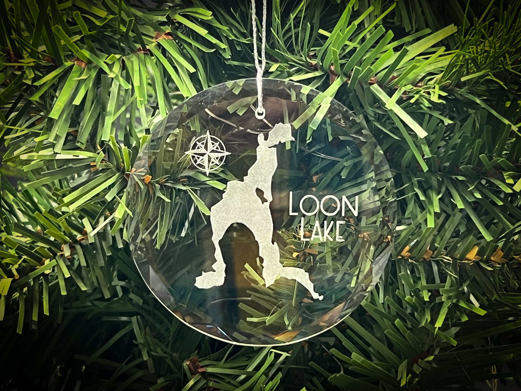 Loon Lake New York Round Clear Glass Ornament