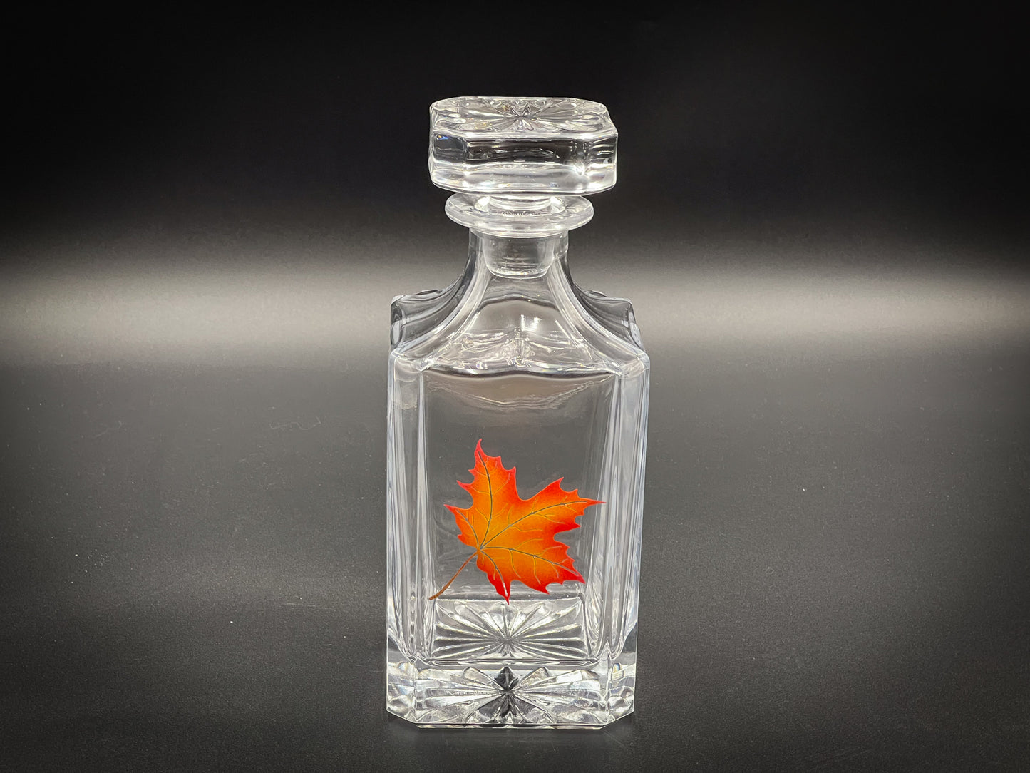 Fall Maple Leaf Hand Painted - 750ml Whiskey Decanter