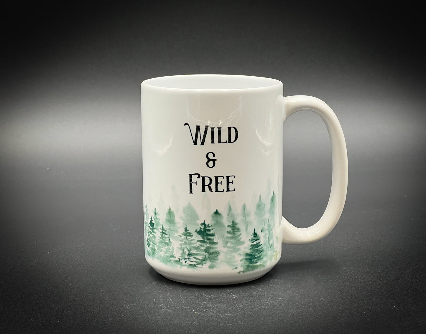 Wild and Free tree scene wrap - 15 oz Ceramic Mug