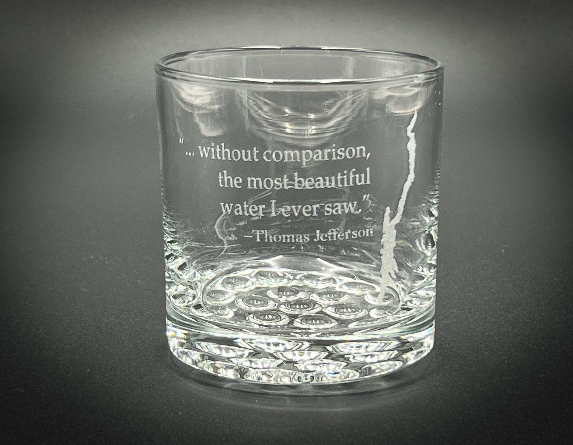 Lake George with Thomas Jefferson Quote - 10.25 oz Rocks Glass
