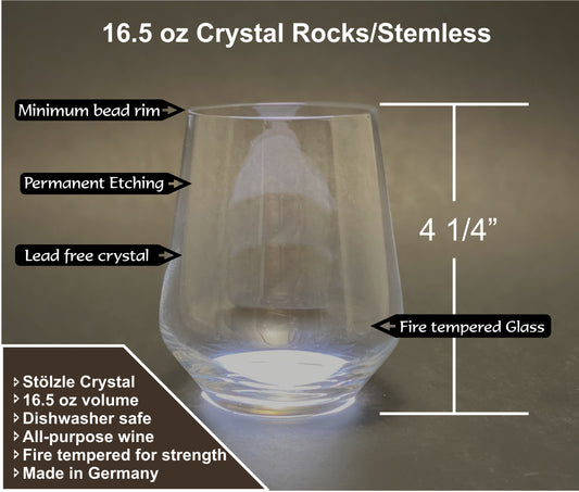 Your Design - Crystal Rocks or Wine 16 oz