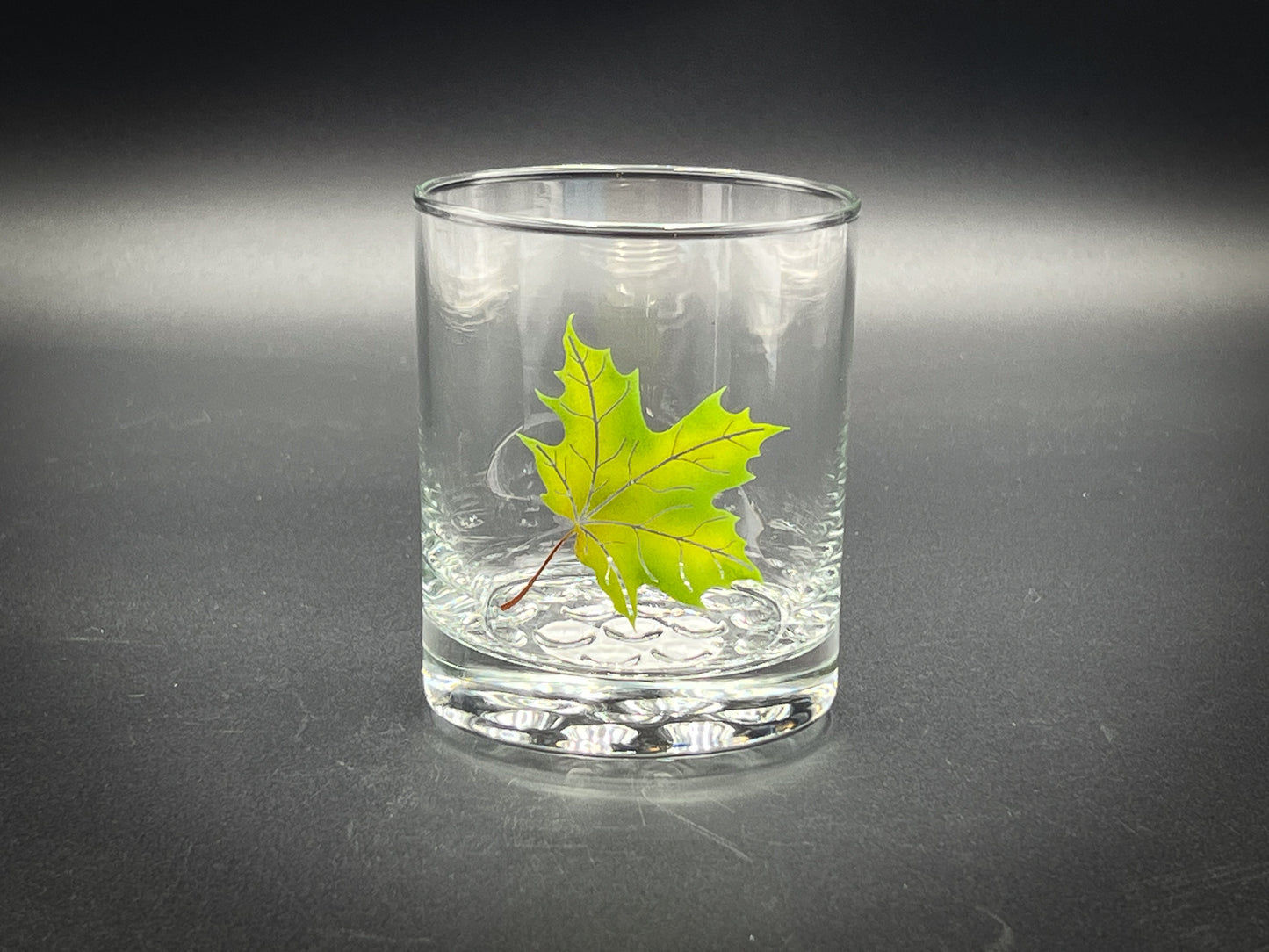 Summer maple leaf Engraved and Painted - 12.25 oz Double Rocks Glass