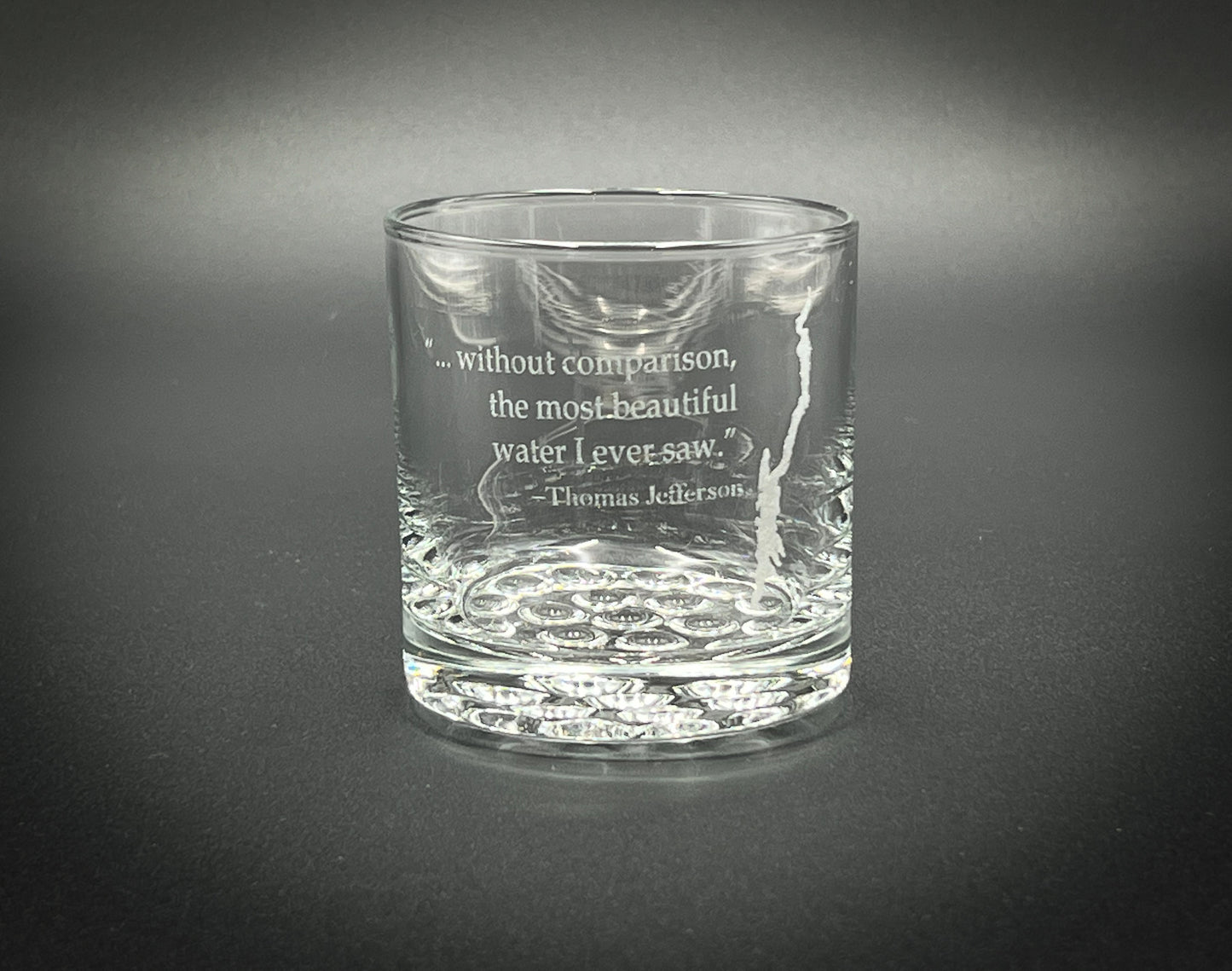 Lake George with Thomas Jefferson Quote - 10.25 oz Rocks Glass
