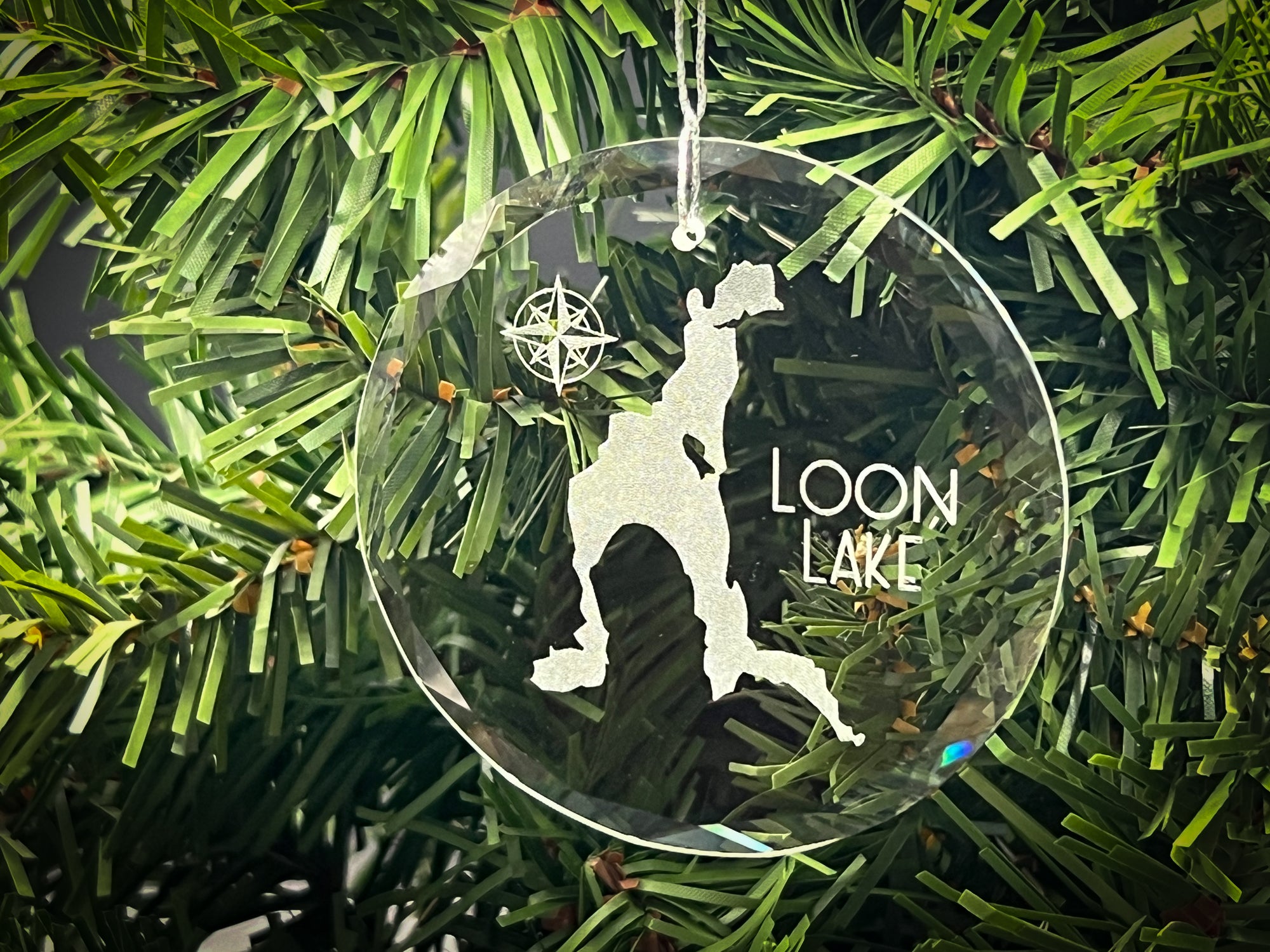 Loon Lake New York Round Clear Glass Ornament