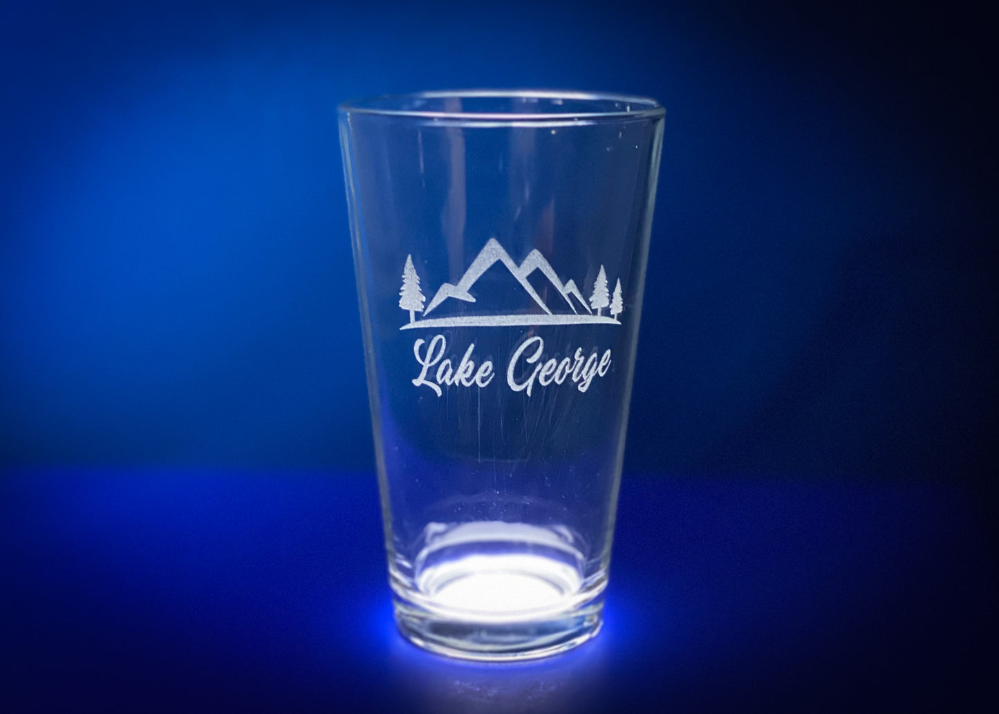 Lake George with Mountains - Pint glass