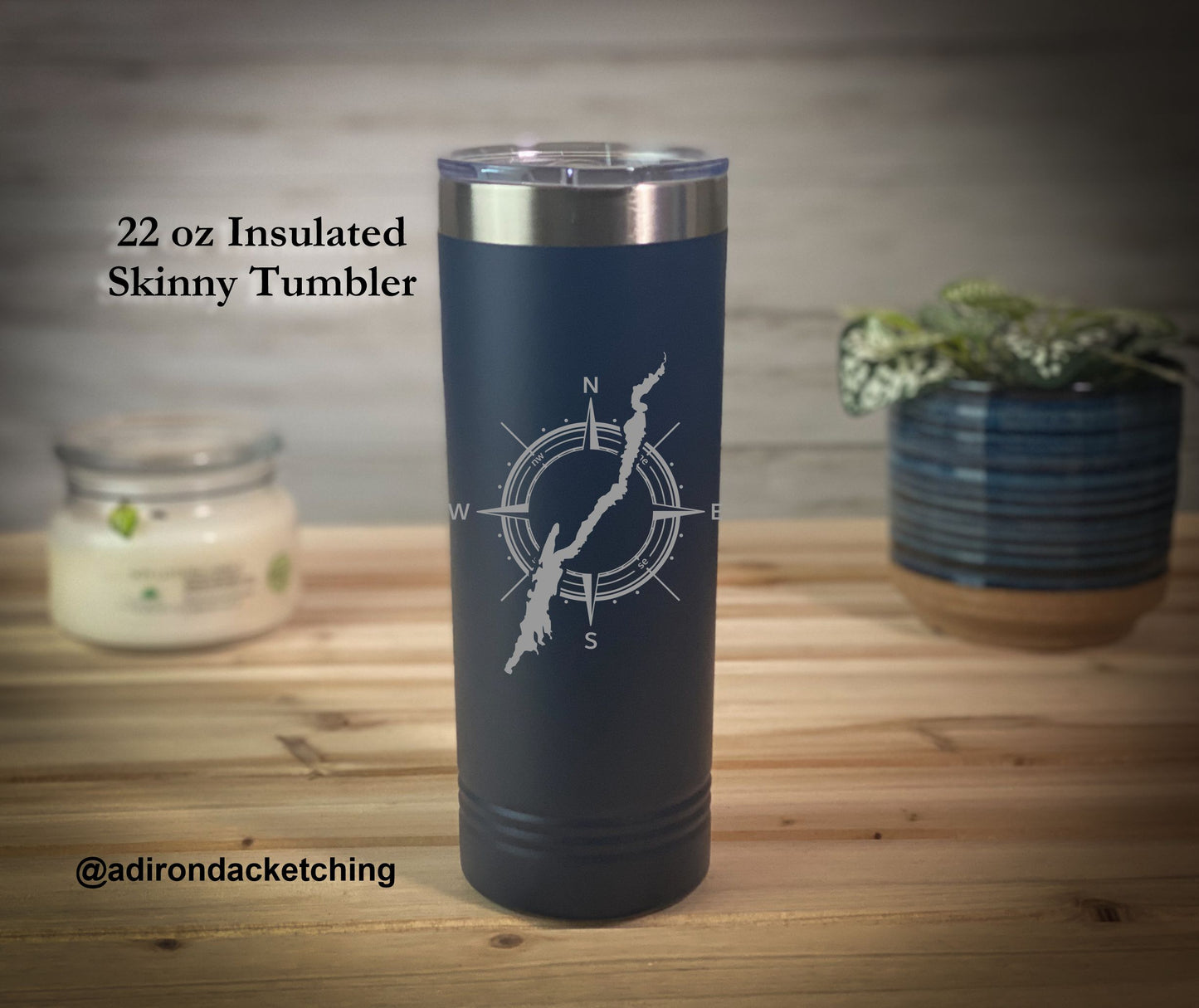 Lake George in a Compass 22 oz Insulated Skinny Tumbler