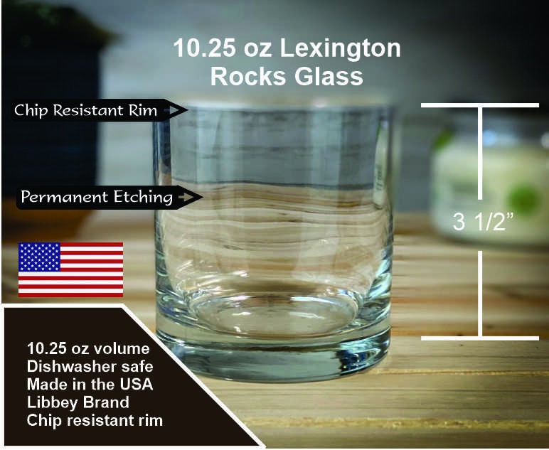 Lake George in Compass 10.25 oz Lexington Rocks Glass