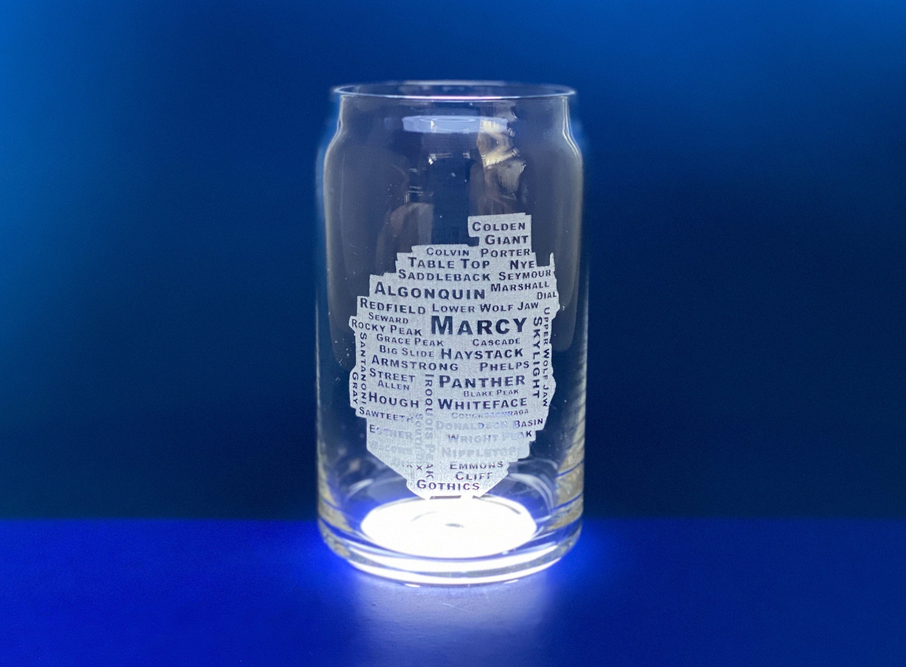 46 High Peaks Adirondack Park 16 oz Can Glass