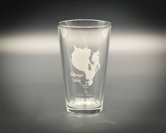 Sebago Lake - Maine Lake Life - Laser engraved pint glass