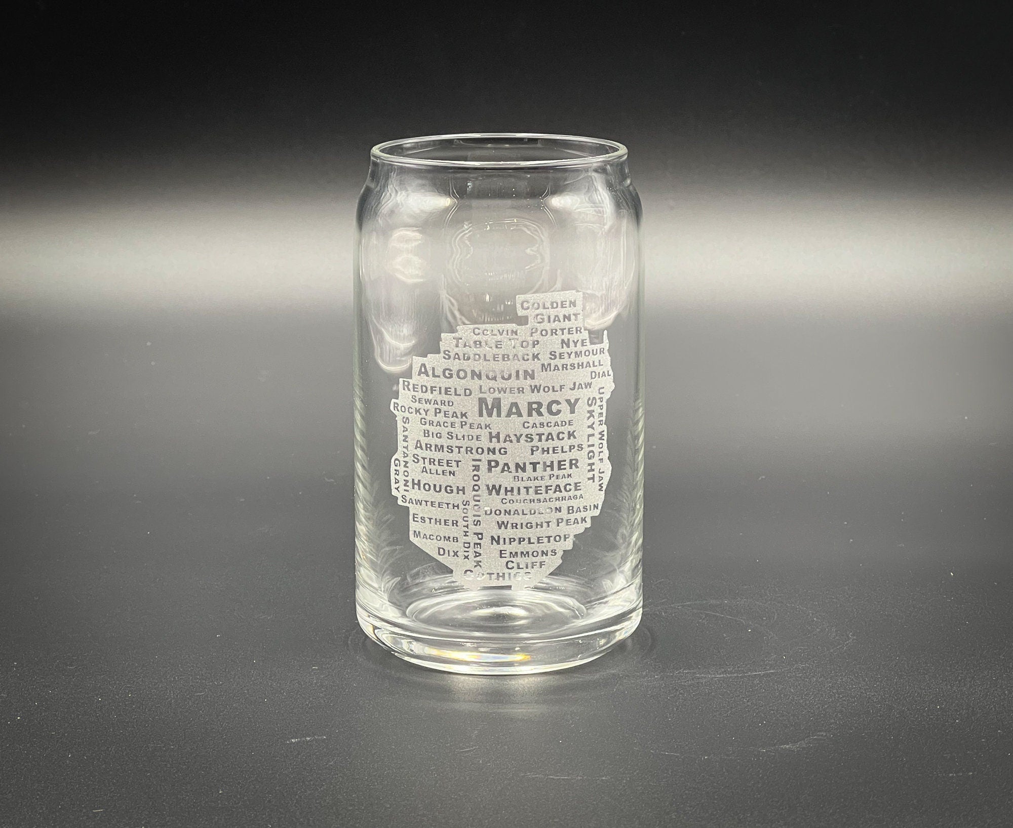 46 High Peaks Adirondack Park 16 oz Can Glass