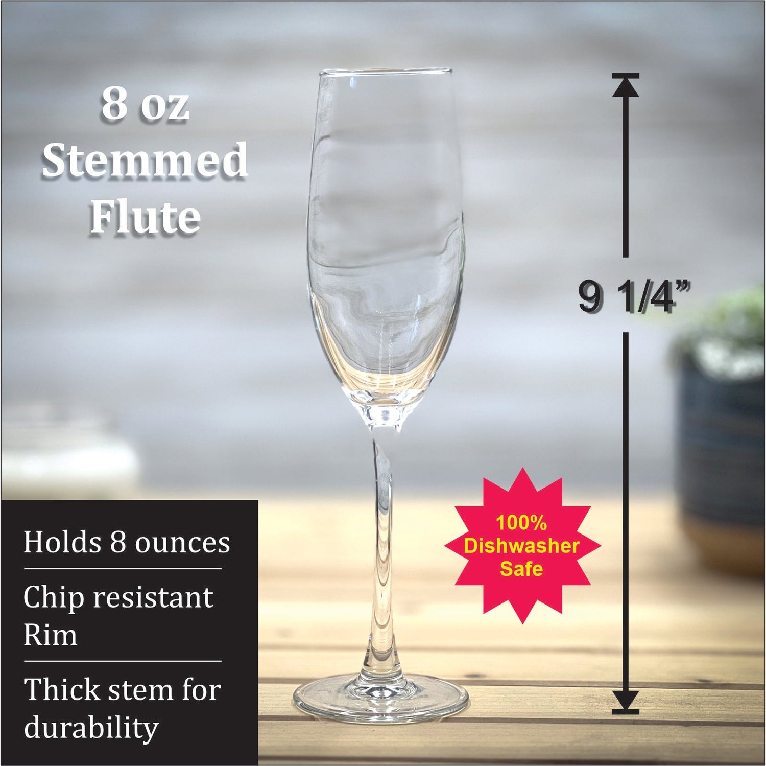 8 oz Stemmed Flute
